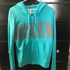 Pink zip-up sweatshirt